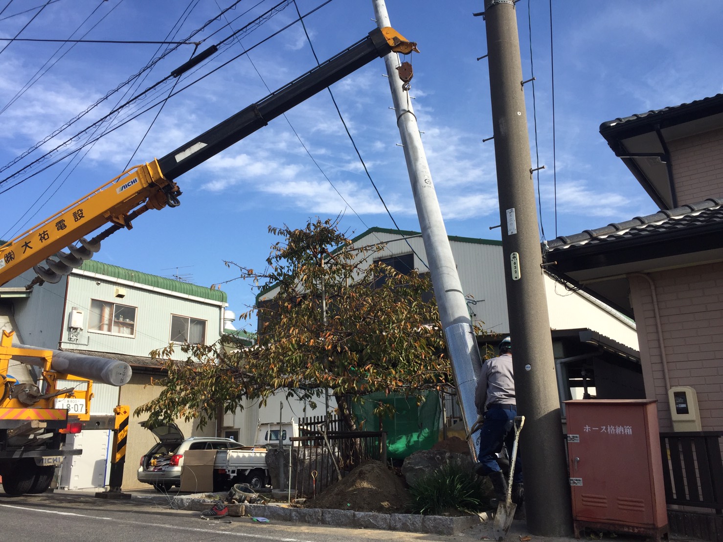 愛知県名古屋市 キュービクル設置に伴う高圧受電の為の建柱7